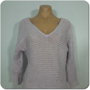 AMERICAN EAGLE Sweater XS Lilac V-Neck Chunky